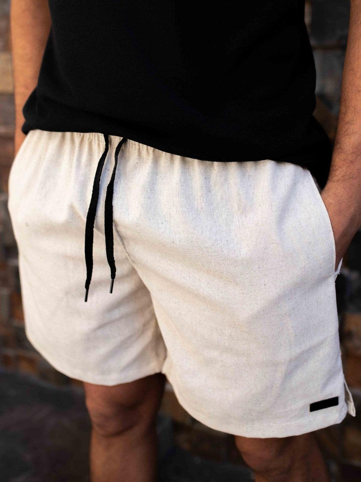 Shorts Masculina Casual em linho Solto Tóquio