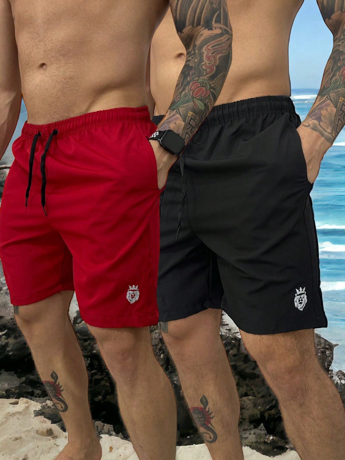 Compre 1 Leve 2 Shorts Masculino Elastano Liso Dublin