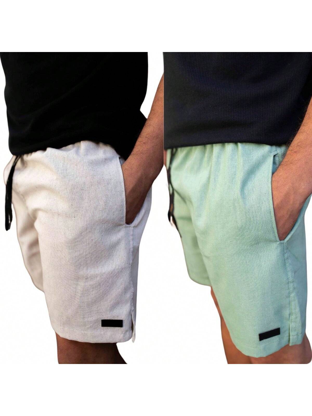 Compre 1 Leve 2 Shorts Masculinas Linho com Bolso Veneza