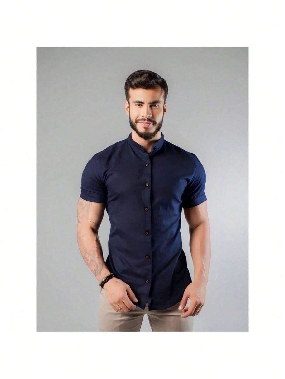 Camisa Masculina Gola Padre de Luxo Viscose Tecido Premium