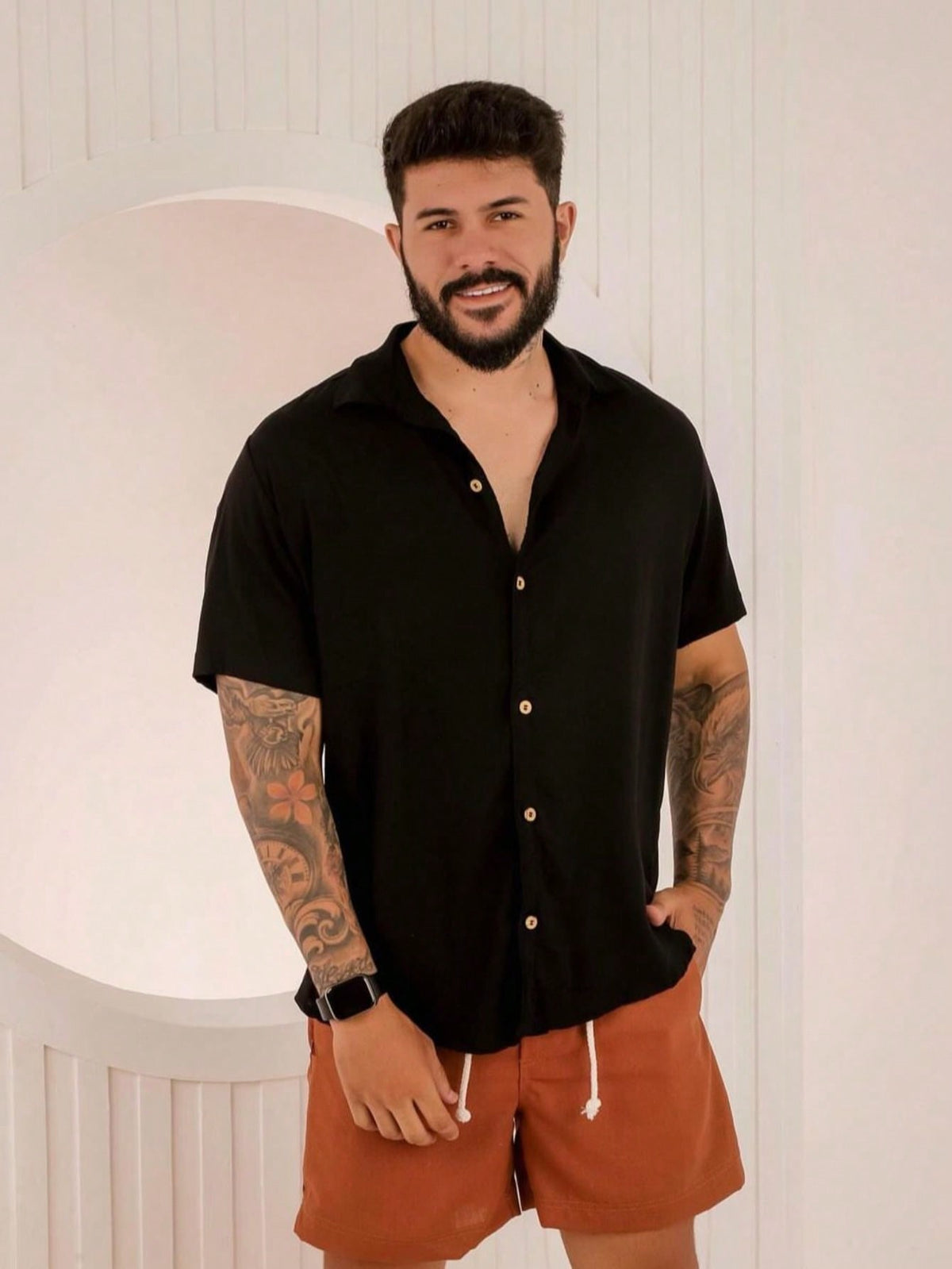 Camisa Masculina Estilo Social Viscolinho