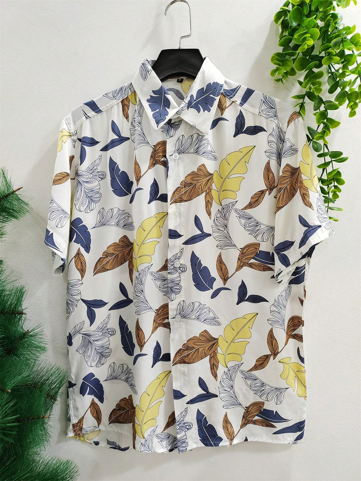 Camisa Masculina Floral Havaiano Tecido em Viscose e Linho Gomes