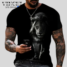 Camisa Masculino Lion 3D