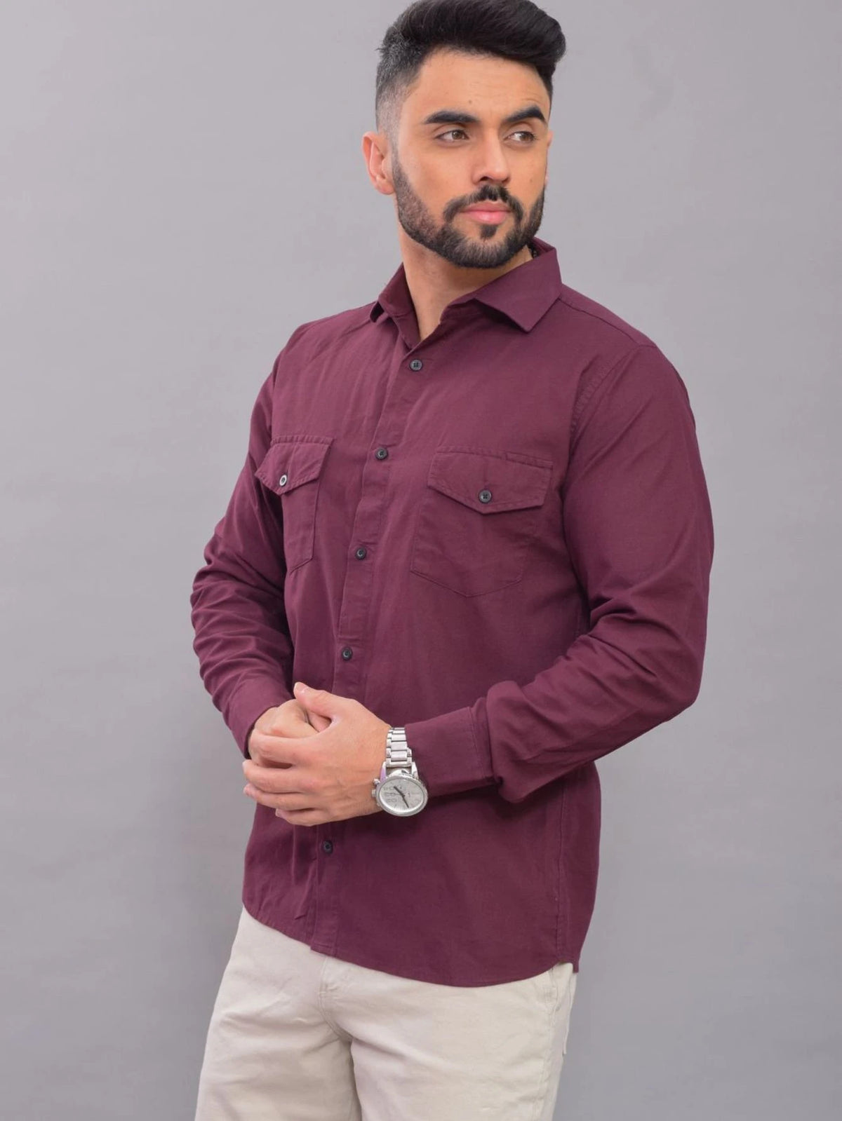 Camisa Masculina Manga Longa Sarja Alves