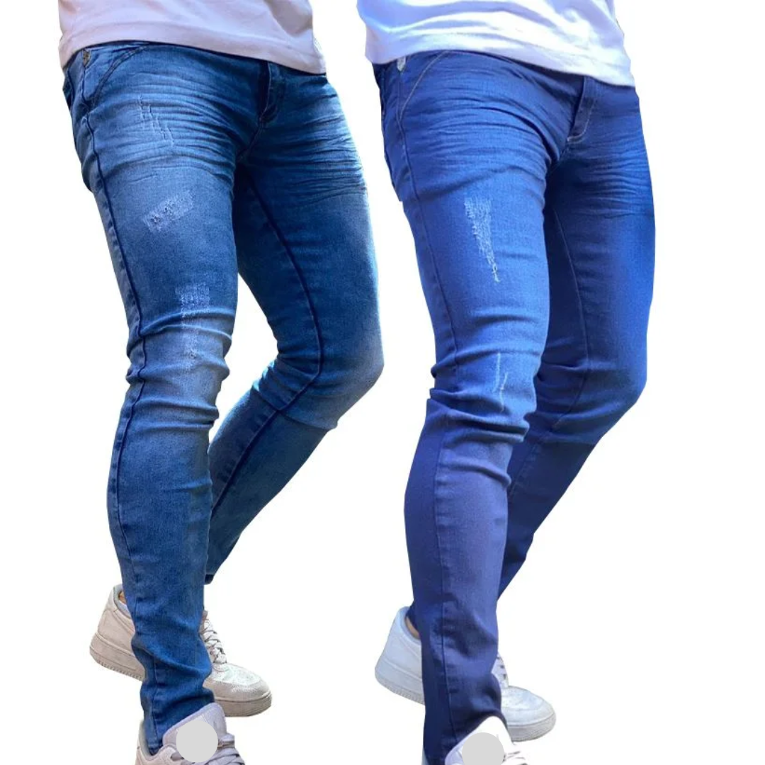 Compre 1 LEVE 2 - Calça Jeans Masculina Skinny com Lycra (0105)