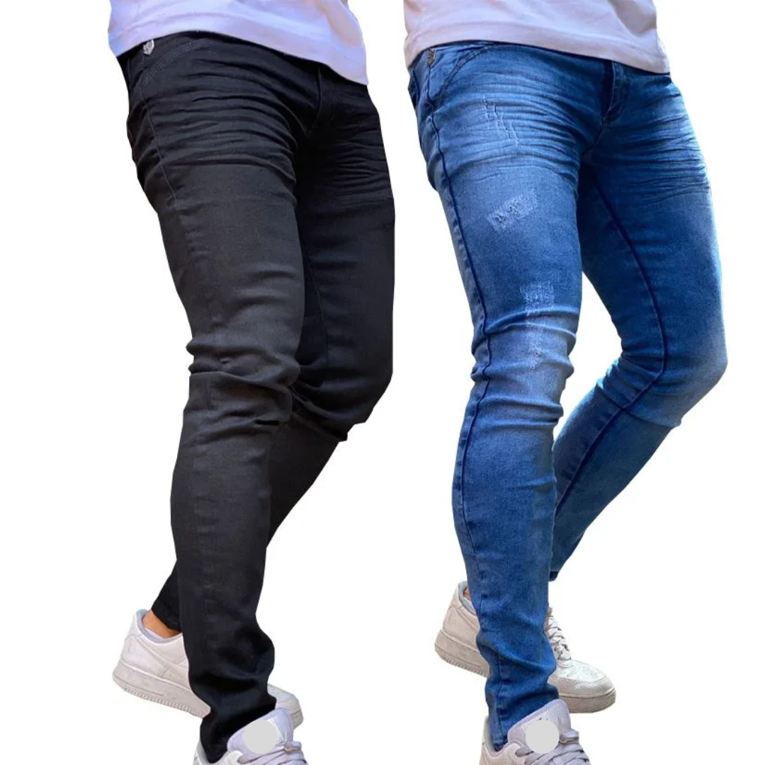 Compre 1 LEVE 2 - Calça Jeans Masculina Skinny com Lycra (0102)