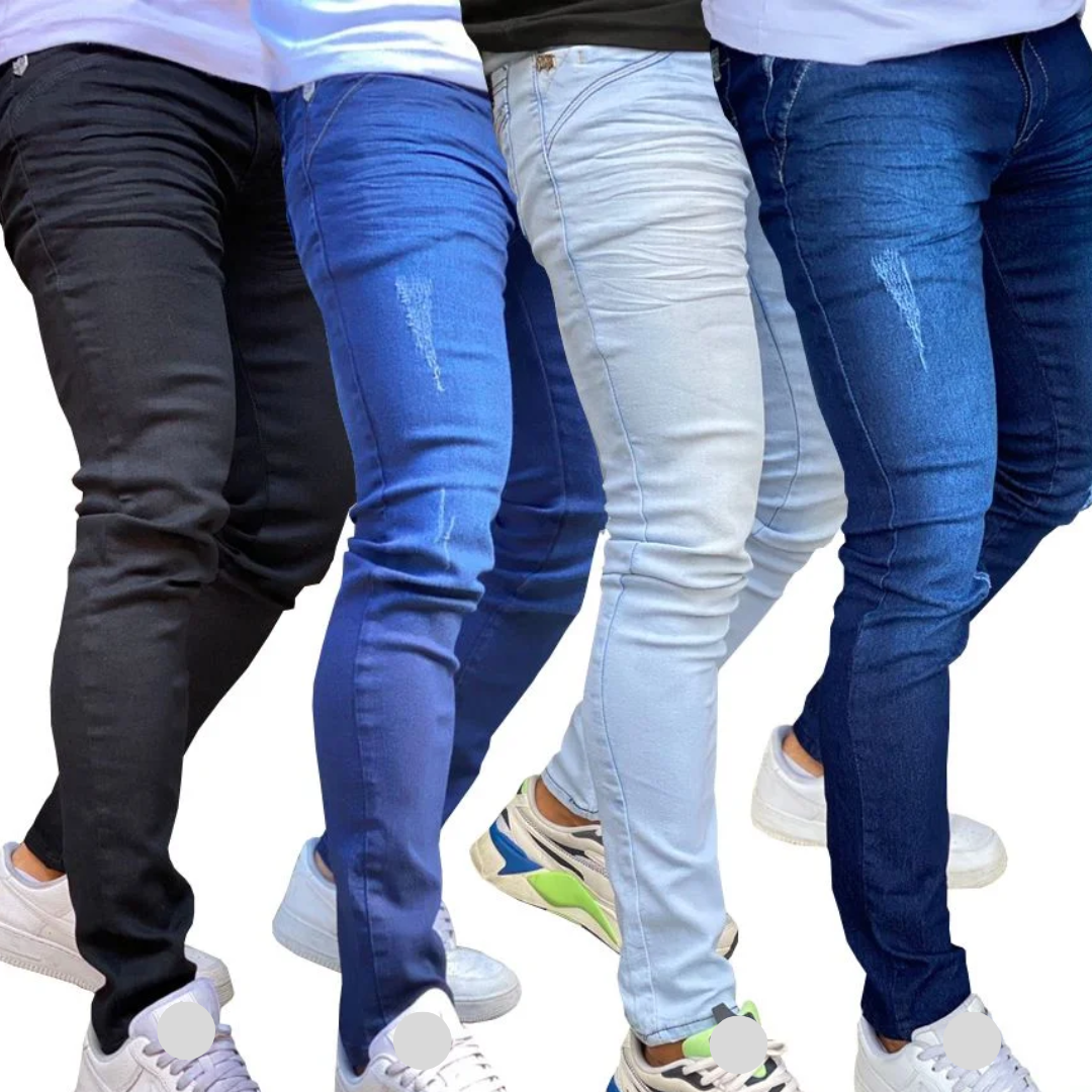 Compre 3 Leve 4 - Calça Jeans Masculina Skinny com Lycra (02050911)