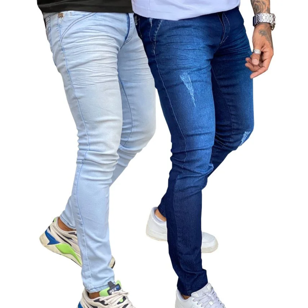 Compre 1 LEVE 2 - Calça Jeans Masculina Skinny com Lycra (0911)